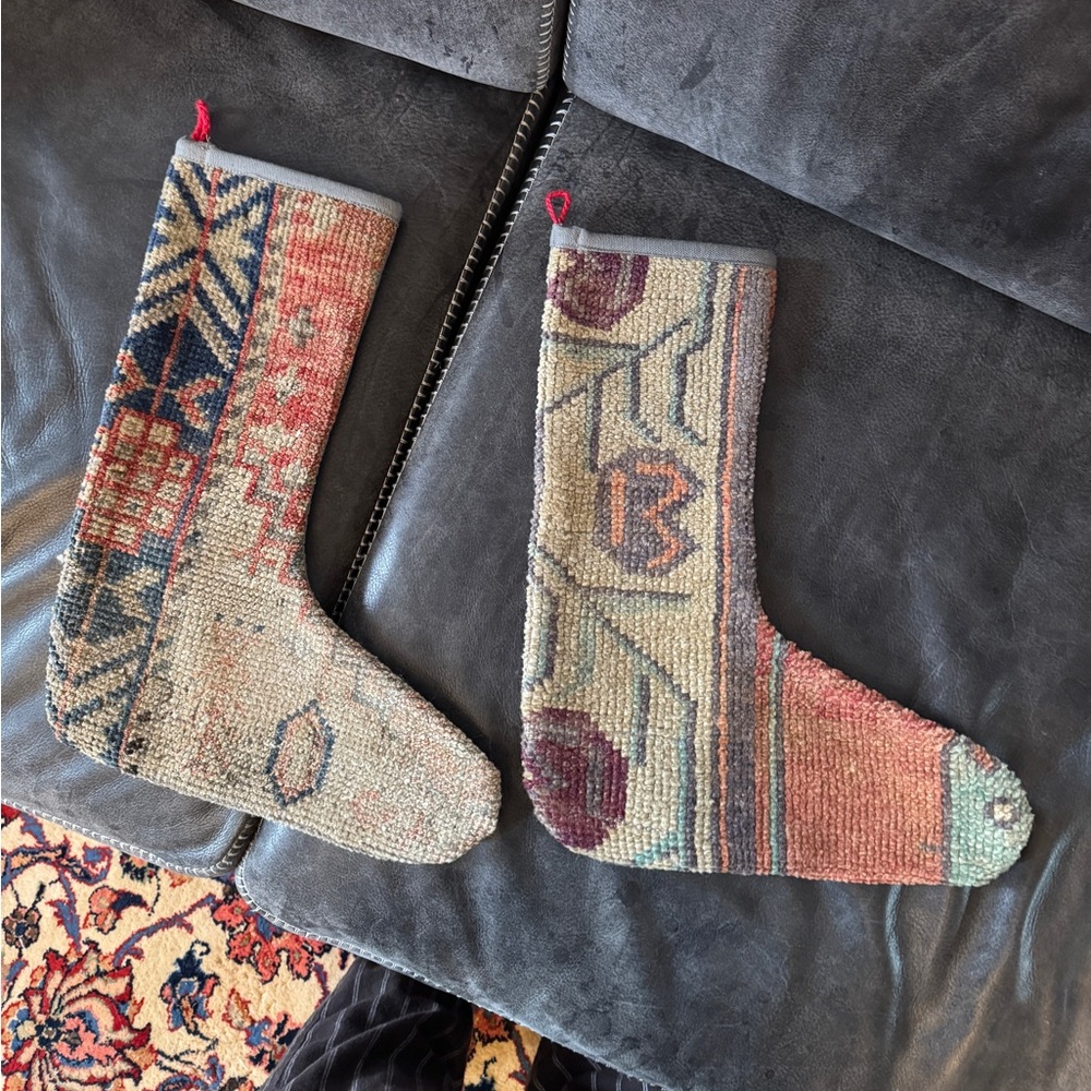 Kilim Rug Christmas Stockings - Pair
